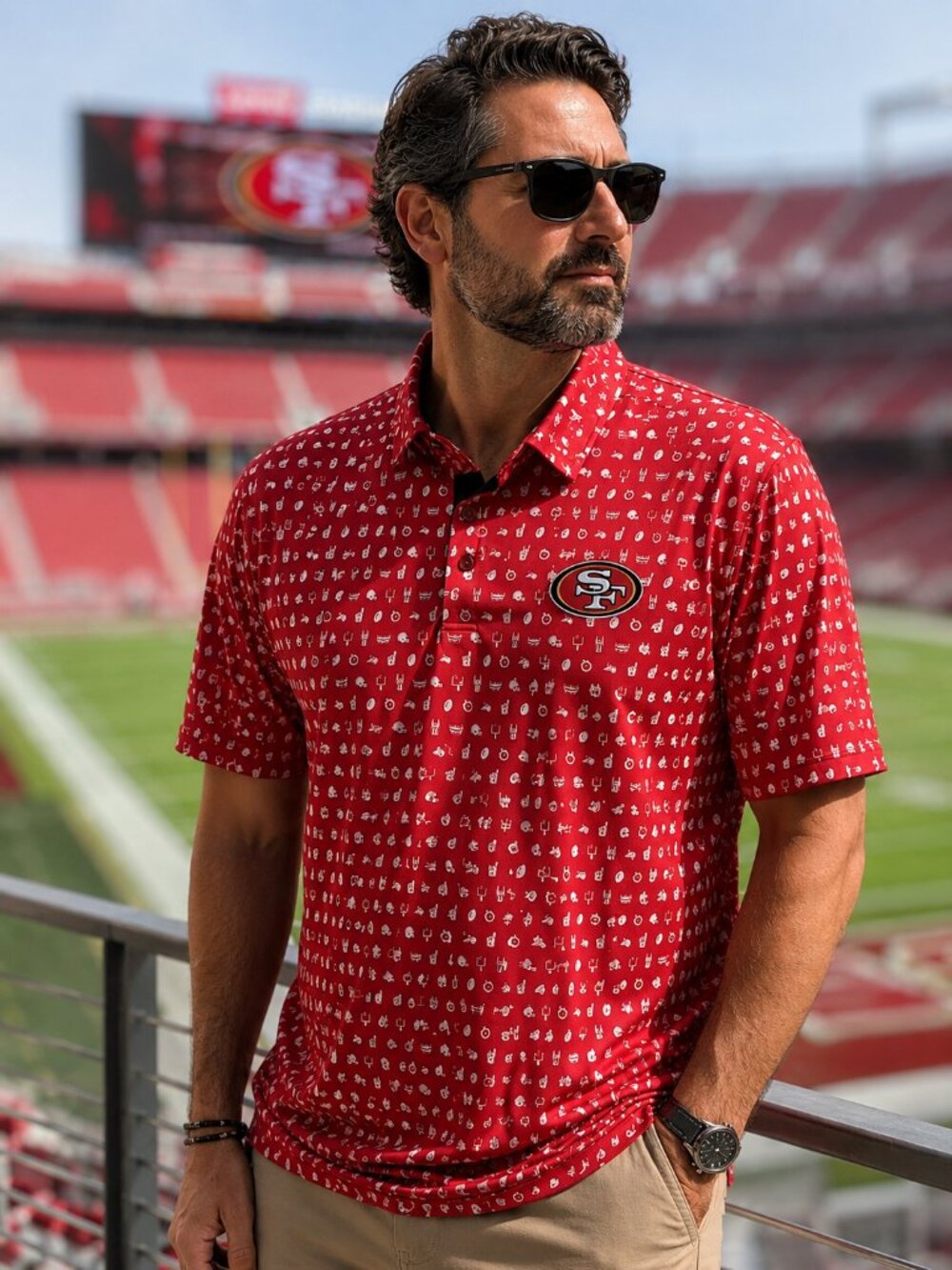 Antigua San Francisco 49ers Polo Shirt XL NFL Team Apparel Red Performance